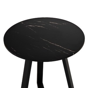 71082 ΒΟΗΘΗΤΙΚΟ ΤΡΑΠΕΖΑΚΙ HM9587.01 MDF ΜΑΥΡΟ ΜΑΡΜΑΡΟ-ΜΑΥΡΗ ΜΕΤΑΛΛΙΚΗ ΒΑΣΗ Φ45x55Υεκ.