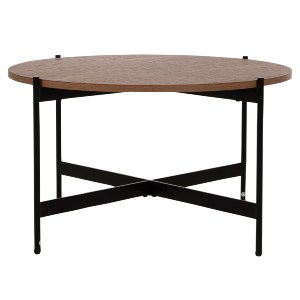 71087 ΤΡΑΠΕΖΙ ΣΑΛΟΝΙΟΥ HM9588.04 MDF ΚΑΡΥΔΙ-ΜΑΥΡΗ ΜΕΤΑΛΛΙΚΗ ΒΑΣΗ Φ80x45Υεκ.