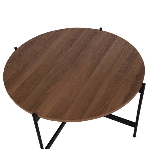 71087 ΤΡΑΠΕΖΙ ΣΑΛΟΝΙΟΥ HM9588.04 MDF ΚΑΡΥΔΙ-ΜΑΥΡΗ ΜΕΤΑΛΛΙΚΗ ΒΑΣΗ Φ80x45Υεκ.