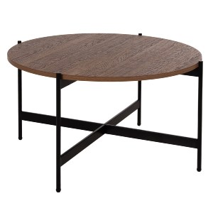 71087 ΤΡΑΠΕΖΙ ΣΑΛΟΝΙΟΥ HM9588.04 MDF ΚΑΡΥΔΙ-ΜΑΥΡΗ ΜΕΤΑΛΛΙΚΗ ΒΑΣΗ Φ80x45Υεκ.