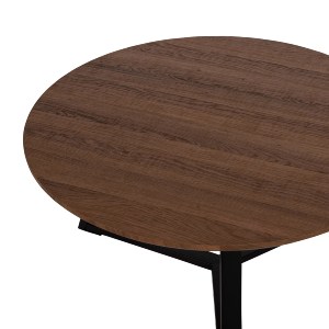 71090 ΤΡΑΠΕΖΙ ΣΑΛΟΝΙΟΥ ΣΤΡΟΓΓΥΛΟ HM9586.04 MDF WALNUT-ΜΑΥΡΗ ΣΑΓΡΕ ΒΑΣΗ Φ80x42Υεκ.