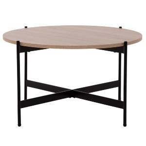 71111 ΤΡΑΠΕΖΙ ΣΑΛΟΝΙΟΥ HM9588.03 MDF ΣΟΝΑΜΑ-ΜΑΥΡΗ ΜΕΤΑΛΛΙΚΗ ΒΑΣΗ Φ80x45Υεκ.