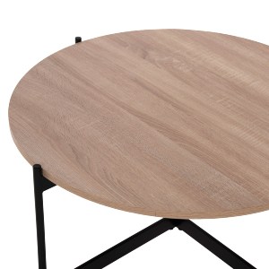 71111 ΤΡΑΠΕΖΙ ΣΑΛΟΝΙΟΥ HM9588.03 MDF ΣΟΝΑΜΑ-ΜΑΥΡΗ ΜΕΤΑΛΛΙΚΗ ΒΑΣΗ Φ80x45Υεκ.