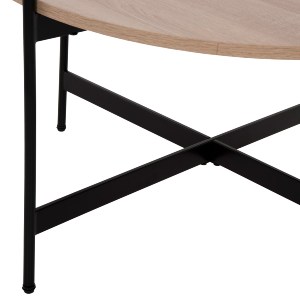 71111 ΤΡΑΠΕΖΙ ΣΑΛΟΝΙΟΥ HM9588.03 MDF ΣΟΝΑΜΑ-ΜΑΥΡΗ ΜΕΤΑΛΛΙΚΗ ΒΑΣΗ Φ80x45Υεκ.