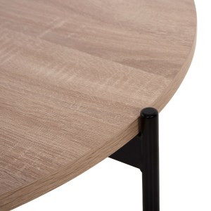 71111 ΤΡΑΠΕΖΙ ΣΑΛΟΝΙΟΥ HM9588.03 MDF ΣΟΝΑΜΑ-ΜΑΥΡΗ ΜΕΤΑΛΛΙΚΗ ΒΑΣΗ Φ80x45Υεκ.