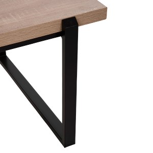 71117 ΤΡΑΠΕΖΙ ΣΑΛΟΝΙΟΥ HM9585.03 MDF SONOMA-ΜΑΥΡΗ ΜΕΤΑΛΛΙΚΗ ΒΑΣΗ 120x60X46Yεκ.