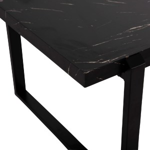 71121 ΤΡΑΠΕΖΙ ΣΑΛΟΝΙΟΥ HM9585.01 MDF ΜΑΥΡΟ ΜΑΡΜΑΡΟ-ΜΑΥΡΗ ΜΕΤΑΛΛΙΚΗ ΒΑΣΗ 120x60X46Yεκ.