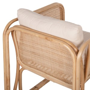 71128 ΠΟΛΥΘΡΟΝΑ WENDY HM9816 RATTAN ΣΕ ΦΥΣΙΚΟ ΧΡΩΜΑ-ΛΕΥΚΑ ΜΑΞΙΛΑΡΙΑ 73x72x84Yεκ.