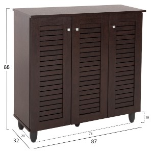 71139 ΠΑΠΟΥΤΣΟΘΗΚΗ-ΝΤΟΥΛΑΠΑ PROLLY HM9609.01 ΜΕΛΑΜΙΝΗ WENGE-3ΠΟΡΤΕΣ-4ΡΑΦΙΑ 87x32x88Υεκ.