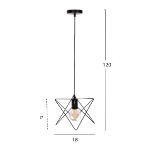 71164 ΦΩΤΙΣΤΙΚΟ ΟΡΟΦΗΣ ΚΡΕΜΑΣΤΟ HM4075 ΜΑΥΡΟ ΜΕΤΑΛΛΙΚΟ ΚΑΠΕΛΟ 18x17x120Υεκ.