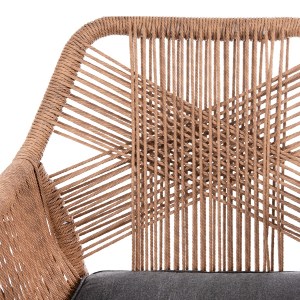 71178 ΠΟΛΥΘΡΟΝΑ TOPIN HM6048.01 ΑΛΟΥΜΙΝΙΟ ΛΕΥΚΟ-P.E. RATTAN ΑΝΟΙΧΤΟ ΚΑΦΕ-ΜΑΞΙΛΑΡΙ ΓΚΡΙ 58x60x83Υ εκ