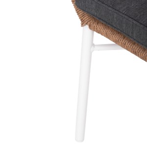 71178 ΠΟΛΥΘΡΟΝΑ TOPIN HM6048.01 ΑΛΟΥΜΙΝΙΟ ΛΕΥΚΟ-P.E. RATTAN ΑΝΟΙΧΤΟ ΚΑΦΕ-ΜΑΞΙΛΑΡΙ ΓΚΡΙ 58x60x83Υ εκ