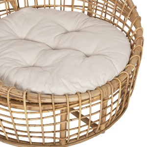 71207 ΠΟΛΥΘΡΟΝΑ ENTO HM9814 RATTAN ΣΕ ΦΥΣΙΚΟ-ΛΕΥΚΟ ΜΑΞΙΛΑΡΙ 106x94x82Yεκ.