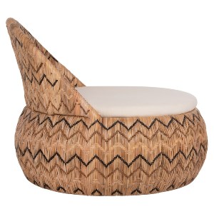 71211 ΠΟΛΥΘΡΟΝΑ ΣΤΡΟΓΓΥΛΗ LADLON HM5992 RATTAN ΦΥΣΙΚΟ-ΕΚΡΟΥ ΜΑΞΙΛΑΡΙ 97x97x76Υεκ.