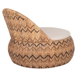 71211 ΠΟΛΥΘΡΟΝΑ ΣΤΡΟΓΓΥΛΗ LADLON HM5992 RATTAN ΦΥΣΙΚΟ-ΕΚΡΟΥ ΜΑΞΙΛΑΡΙ 97x97x76Υεκ.