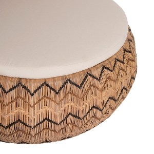 71211 ΠΟΛΥΘΡΟΝΑ ΣΤΡΟΓΓΥΛΗ LADLON HM5992 RATTAN ΦΥΣΙΚΟ-ΕΚΡΟΥ ΜΑΞΙΛΑΡΙ 97x97x76Υεκ.