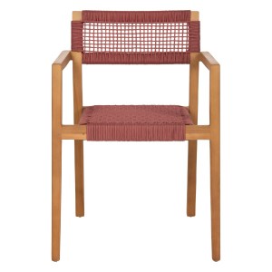 71246 ΠΟΛΥΘΡΟΝΑ CHARLOTTE HM9637.06 ΞΥΛΟ TEAK ΦΥΣΙΚΟ & ΡΟΖ ΣΧΟΙΝΙ 59x54x83Y εκ.