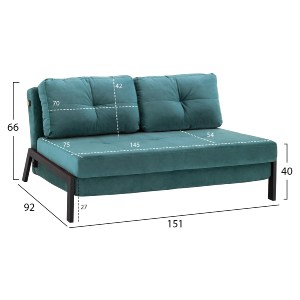 71263 ΚΑΝΑΠΕΣ ΚΡΕΒΑΤΙ CONSTANCE HM3079.15 ΒΕΛΟΥΔΟ MENTA 2½ ΘΕΣΙΟΣ 151x92x66Υεκ.