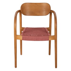 71286 ΠΟΛΥΘΡΟΝΑ OSLO HM9636.06 ΞΥΛΟ TEAK ΦΥΣΙΚΟ & ΡΟΖ ΣΧΟΙΝΙ 55x54x80Yεκ.