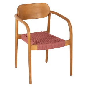 71286 ΠΟΛΥΘΡΟΝΑ OSLO HM9636.06 ΞΥΛΟ TEAK ΦΥΣΙΚΟ & ΡΟΖ ΣΧΟΙΝΙ 55x54x80Yεκ.