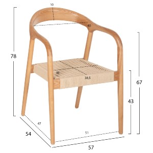 71328 ΠΟΛΥΘΡΟΝΑ HM9874 ΞΥΛΟ ΦΡΑΞΙΝΟΣ ΚΑΙ PAPER ROPE 57x54x78Yεκ.