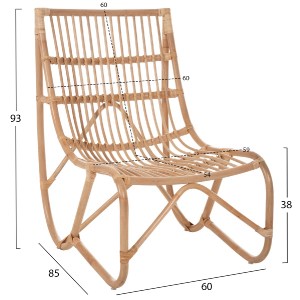 71333 ΠΟΛΥΘΡΟΝΑ GRINN HM9815.01 ΡΑΒΔΟΙ RATTAN ΣΕ ΦΥΣΙΚΟ 60x85x93Yεκ.