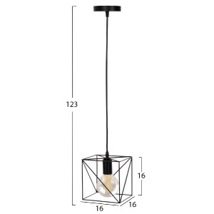 71360 ΦΩΤΙΣΤΙΚΟ ΟΡΟΦΗΣ ΚΡΕΜΑΣΤΟ HM4039 ΜΑΥΡΟΣ ΜΕΤΑΛΛΙΚΟΣ ΚΥΒΟΣ 16x16x123Υεκ.