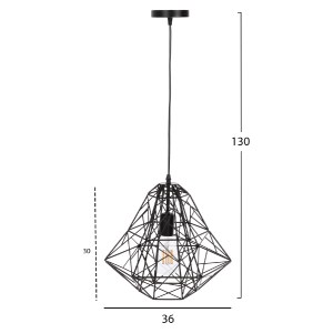 71373 ΦΩΤΙΣΤΙΚΟ ΟΡΟΦΗΣ ΚΡΕΜΑΣΤΟ HM4067 ΜΑΥΡΟ ΜΕΤΑΛΛΙΚΟ ΔΙΚΤΥΩΤΟ ΚΑΠΕΛΟ 36x30x130Υεκ.