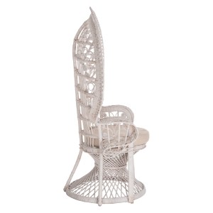71389 ΠΟΛΥΘΡΟΝΑ ROYAL PEACOCK HM9342.02 RATTAN ΣΕ ΛΕΥΚΟ-ΜΑΞΙΛΑΡΙ ΛΕΥΚΟ 114x72x150Yεκ.