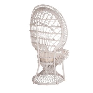 71389 ΠΟΛΥΘΡΟΝΑ ROYAL PEACOCK HM9342.02 RATTAN ΣΕ ΛΕΥΚΟ-ΜΑΞΙΛΑΡΙ ΛΕΥΚΟ 114x72x150Yεκ.