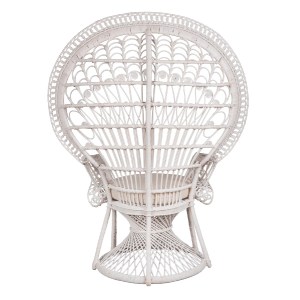 71389 ΠΟΛΥΘΡΟΝΑ ROYAL PEACOCK HM9342.02 RATTAN ΣΕ ΛΕΥΚΟ-ΜΑΞΙΛΑΡΙ ΛΕΥΚΟ 114x72x150Yεκ.