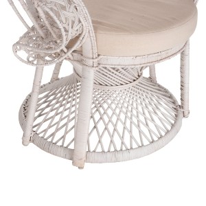 71389 ΠΟΛΥΘΡΟΝΑ ROYAL PEACOCK HM9342.02 RATTAN ΣΕ ΛΕΥΚΟ-ΜΑΞΙΛΑΡΙ ΛΕΥΚΟ 114x72x150Yεκ.
