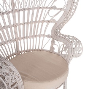71389 ΠΟΛΥΘΡΟΝΑ ROYAL PEACOCK HM9342.02 RATTAN ΣΕ ΛΕΥΚΟ-ΜΑΞΙΛΑΡΙ ΛΕΥΚΟ 114x72x150Yεκ.