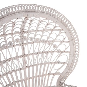 71389 ΠΟΛΥΘΡΟΝΑ ROYAL PEACOCK HM9342.02 RATTAN ΣΕ ΛΕΥΚΟ-ΜΑΞΙΛΑΡΙ ΛΕΥΚΟ 114x72x150Yεκ.