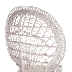 71389 ΠΟΛΥΘΡΟΝΑ ROYAL PEACOCK HM9342.02 RATTAN ΣΕ ΛΕΥΚΟ-ΜΑΞΙΛΑΡΙ ΛΕΥΚΟ 114x72x150Yεκ.