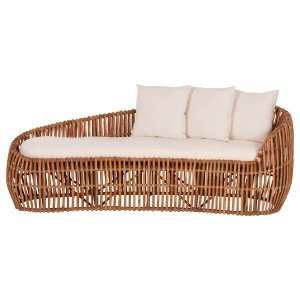 71400 ΚΑΝΑΠΕΣ-ΑΝΑΚΛΙΝΤΡΟ LANTRY HM5991 ΦΥΣΙΚΟ RATTAN- ΛΕΥΚΑ ΜΑΞΙΛΑΡΙΑ 215x60x78Yεκ.