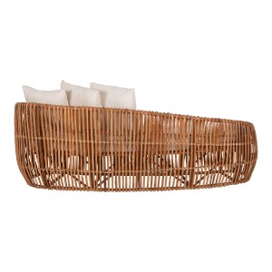 71400 ΚΑΝΑΠΕΣ-ΑΝΑΚΛΙΝΤΡΟ LANTRY HM5991 ΦΥΣΙΚΟ RATTAN- ΛΕΥΚΑ ΜΑΞΙΛΑΡΙΑ 215x60x78Yεκ.