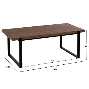 71403 ΤΡΑΠΕΖΙ ΣΑΛΟΝΙΟΥ HM9585.04 MDF ΚΑΡΥΔΙ ΞΥΛΟ-ΜΑΥΡΗ ΜΕΤΑΛΛΙΚΗ ΒΑΣΗ 120x60X46Yεκ.