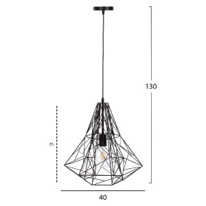 71407 ΦΩΤΙΣΤΙΚΟ ΟΡΟΦΗΣ ΚΡΕΜΑΣΤΟ HM4068 ΜΑΥΡΟ ΜΕΤΑΛΛΙΚΟ ΚΑΠΕΛΟ 40x35x130Υεκ.