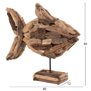 71444 ΕΠΙΤΡΑΠΕΖΙΟ ΔΙΑΚΟΣΜΗΤΙΚΟ ΨΑΡΙ HM4271 DRIFTWOOD ΣΕ ΦΥΣΙΚΟ 40x12x40Υ εκ.