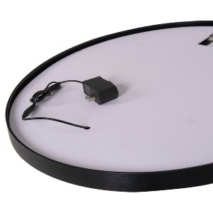 71452 ΚΑΘΡΕΠΤΗΣ ΤΟΙΧΟΥ ΣΤΡΟΓΓΥΛΟΣ HM9579.01 ΑΛΟΥΜΙΝΙΟ ΣΕ ΜΑΥΡΟ-ΦΩΤΙΣΜΟΣ LED Φ60x3εκ.
