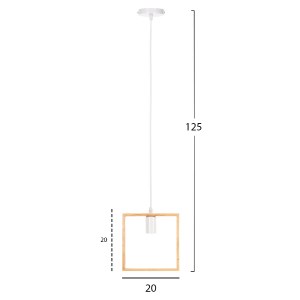 71614 ΦΩΤΙΣΤΙΚΟ ΟΡΟΦΗΣ ΚΡΕΜΑΣΤΟ HM4071 ΞΥΛΙΝΟ TΕΤΡΑΓΩΝΟ ΚΑΠΕΛΟ-ΛΕΥΚΟ ΚΑΛΩΔΙΟ 20Χ125Υ