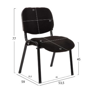 71616 ΚΑΡΕΚΛΑ JANISHA HM1010.11 HOMEMARKT ΜΕ ΥΦΑΣΜΑ ΜΑΥΡΟ 53,5x59x77Υεκ.