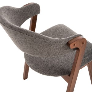 71627 ΚΑΡΕΚΛΑ RIDER HM9734.01 RUBBERWOOD ΣΕ ΚΑΡΥΔΙ-ΥΦΑΣΜΑ ΓΚΡΙ 59x59x83Yεκ.