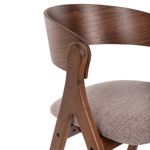 71631 ΚΑΡΕΚΛΑ NEKKER HM9739.01 RUBBERWOOD ΣΕ ΚΑΡΥΔΙ-ΜΠΕΖ ΥΦΑΣΜΑ ΚΑΘΙΣΜΑ 56x55x78Yεκ.