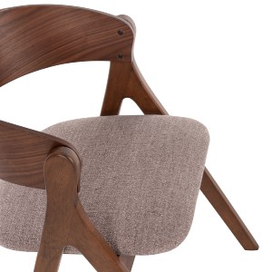71631 ΚΑΡΕΚΛΑ NEKKER HM9739.01 RUBBERWOOD ΣΕ ΚΑΡΥΔΙ-ΜΠΕΖ ΥΦΑΣΜΑ ΚΑΘΙΣΜΑ 56x55x78Yεκ.