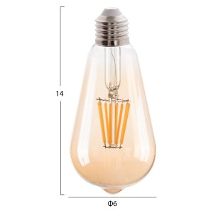 71643 ΛΑΜΠΤΗΡΑΣ HM4188.02 LED FILAMENT 8W E27 DIMMABLE 3000K GOLD