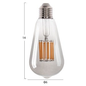 71648 ΛΑΜΠΤΗΡΑΣ HM4189.03 LED FILAMENT 12W E27 3000K SMOKE