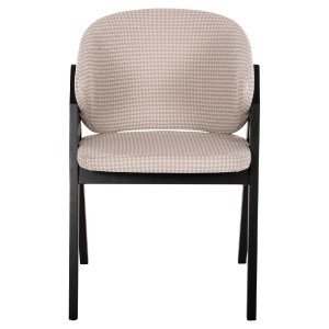 71680 ΚΑΡΕΚΛΑ HANA HM9746.01 RUBBERWOOD ΣΕ ΜΑΥΡΟ ΧΡΩΜΑ-ΜΠΕΖ ΥΦΑΣΜΑ 55x60x84Yεκ.