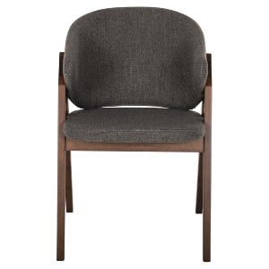 71691 ΚΑΡΕΚΛΑ HANA HM9746.02 RUBBERWOOD ΣΕ ΚΑΡΥΔΙ ΧΡΩΜΑ-ΓΚΡΙ ΥΦΑΣΜΑ 55x60x84Yεκ.